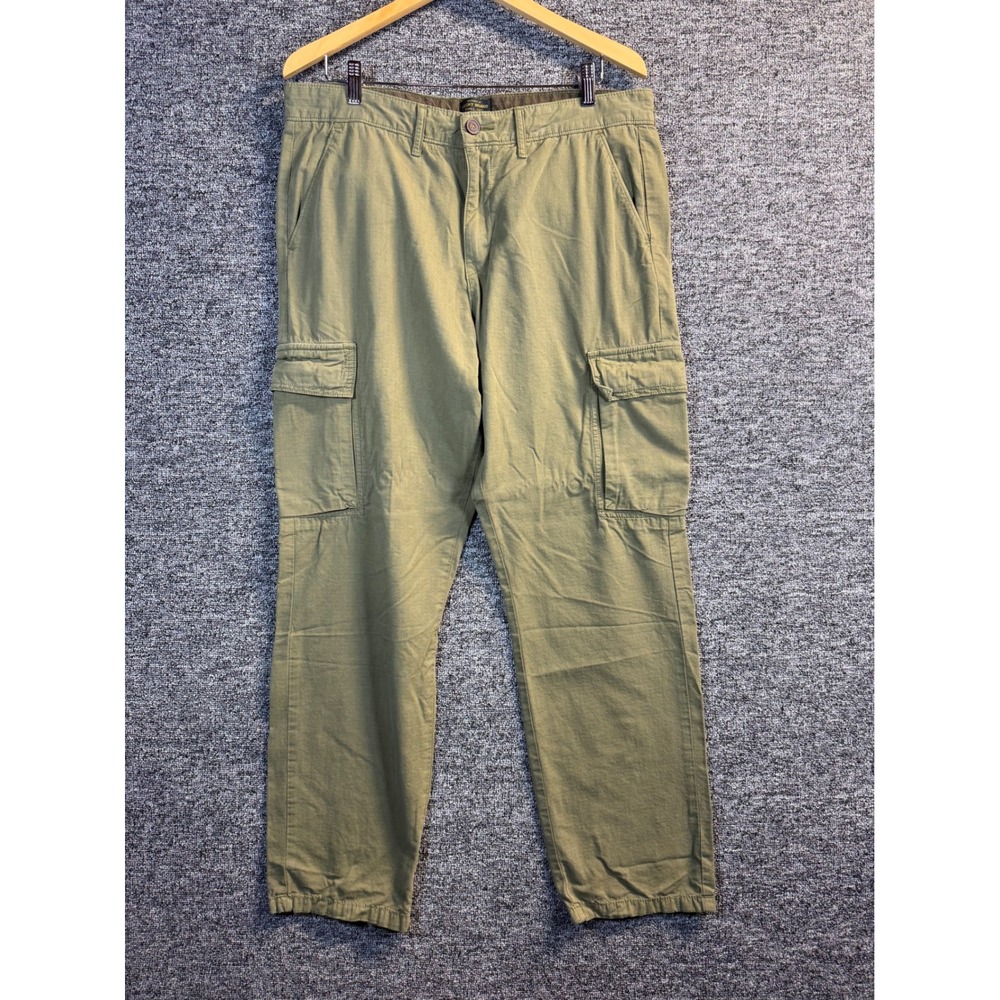 Lucky Brand Mens Olive Green Cargo Pants Straight Leg Utility Trousers 36x30